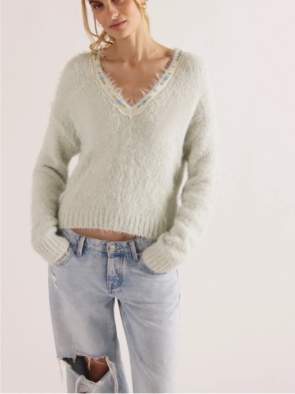 NWT Free People Snow Angel Pullover in Matcha Latte reg $148 size XL